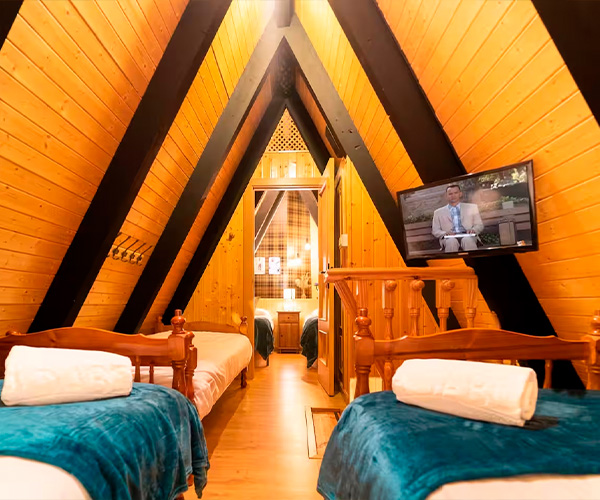 dormitorio en sierra nevada con televisor